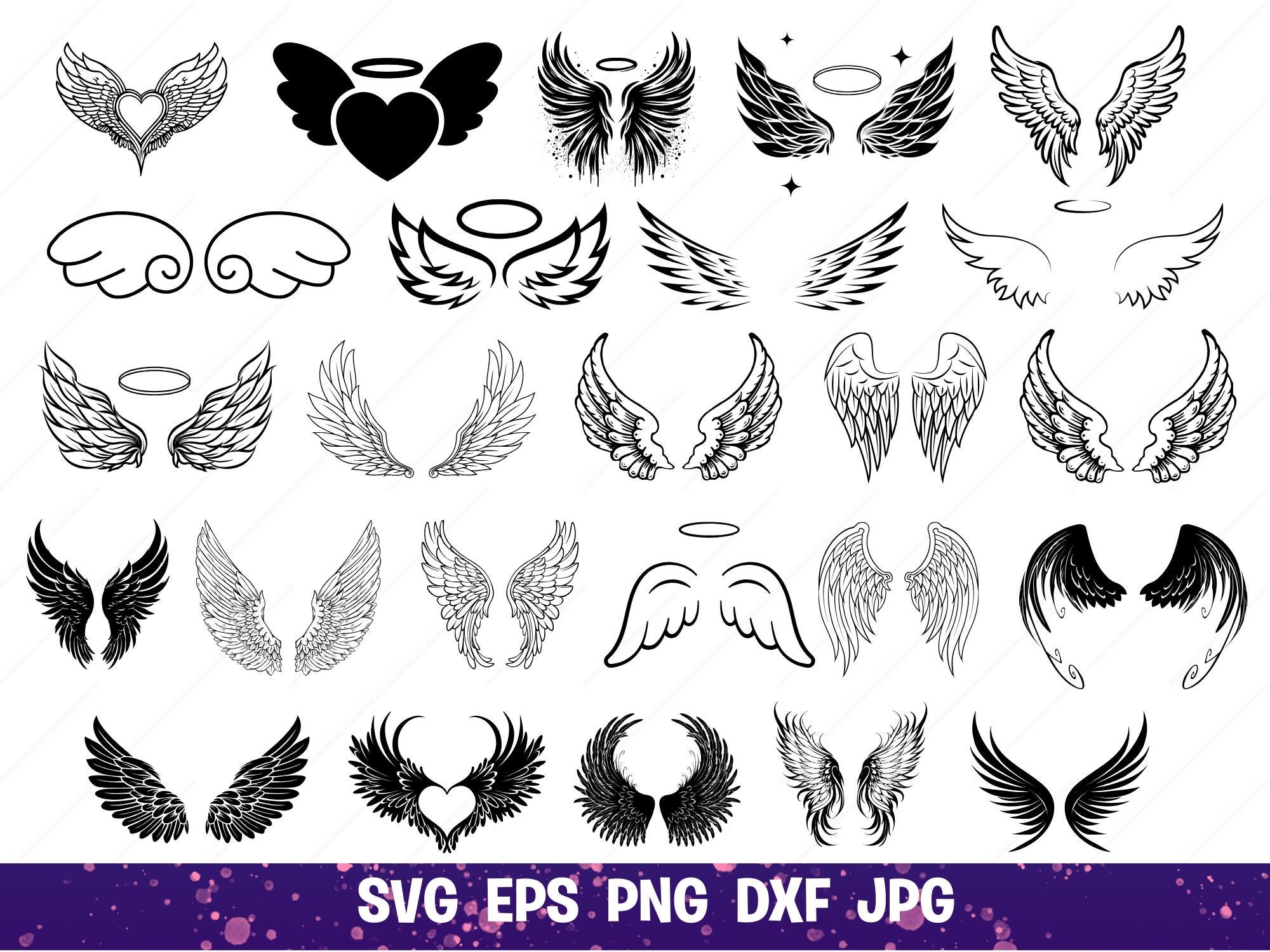 Angel wings SVG,Angel wing svg,Angel wings PNG,Wings shape,Wing Outline,DXF,Cut file,Cricut,Silhouette,Bundle,Vector,Instant download