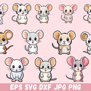 Little mouse cartoon bundle svg, Cute mouse Svg,Png, animals cut file, Cute mouse png, mouse clipart, Cartoon Mouse Clipart, Rat Silhouette