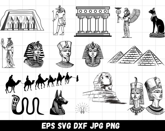 Egyptian Svg Files Bundle, Egypt Svg, Ancient Egypt Svg, Egyptian ...