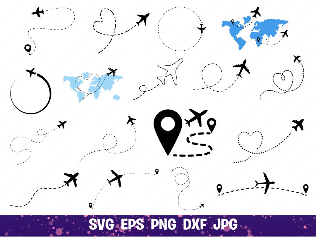 Airplane Bundle SVG PNG Clipart, Travel Svg, Love Travel, Vacation Trip ...