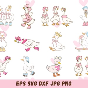 Funny Goose SVG PNG Bundle, Snarky Goose Retro Humor svg, Goose Clipart For Cricut, Goose Vector, Goose Decal, Goose Cut Files, Silly Goose
