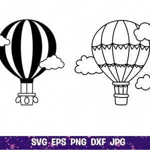 Hot Air Balloon Svg, svg files, svg files for cricut, svg cricut, svg images, svg designs, clipart, Digital Download, Silhouette Svg