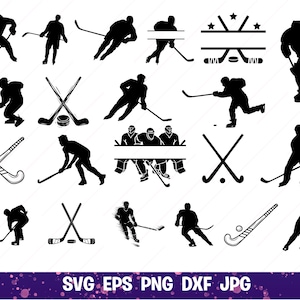 Hockey SVG Bundle, Hockey PNG Bundle, Hockey Clipart, Ice Hockey Cut Files for Cricut, Hockey Silhouette SVG, stick, mum, puck, skate