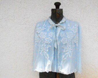 Vintage light powder blue bed Jacket