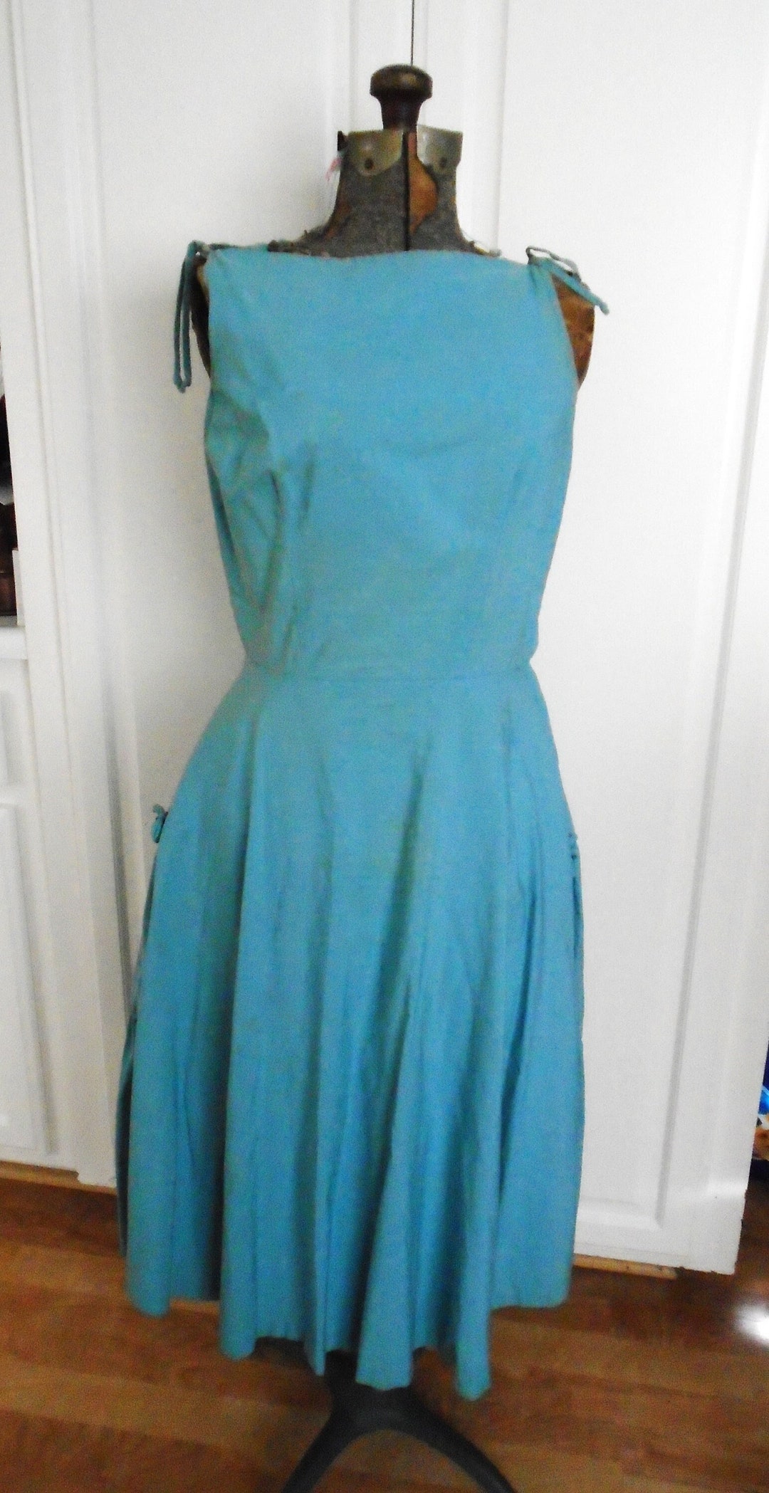 Vintage 50's Blue Fit and Flair Dress - Etsy