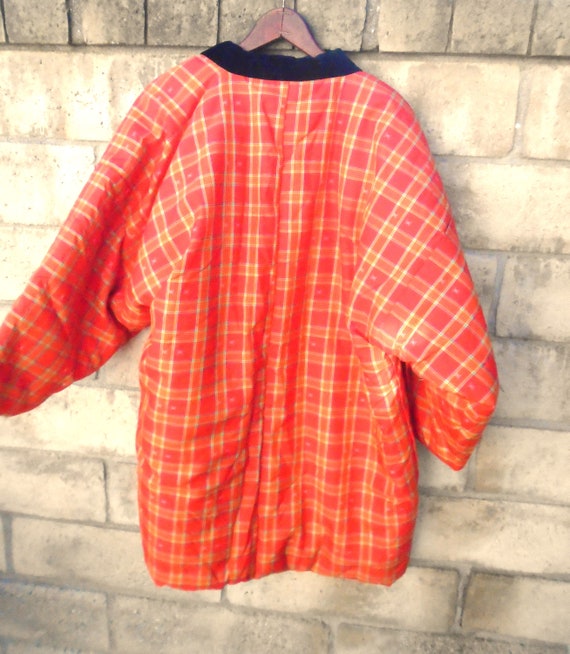 Vintage Asian orange puffer Kimono Jacket - image 5