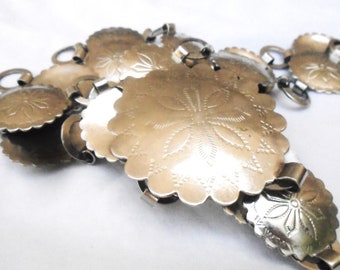 Vintage silver tone Southwestern linked Belt