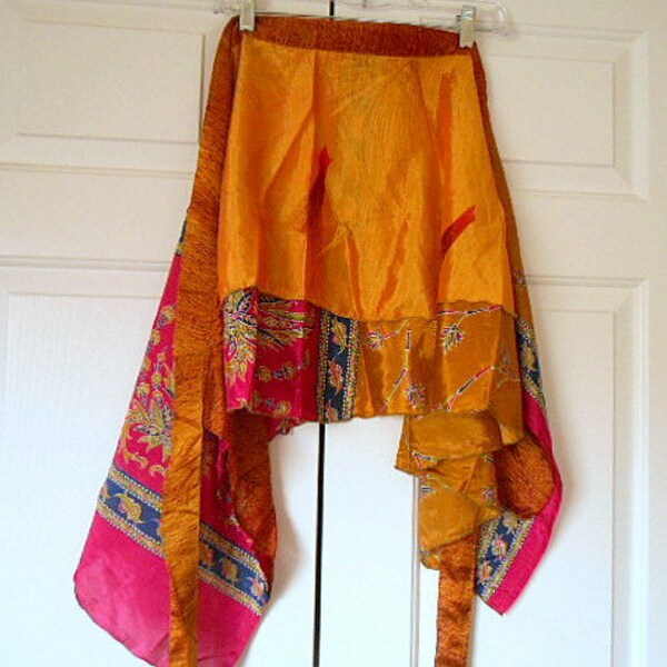 Vintage silk short India Wrap Skirt