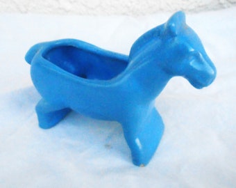 Vintage periwinkle blue Mid century horse Plnter