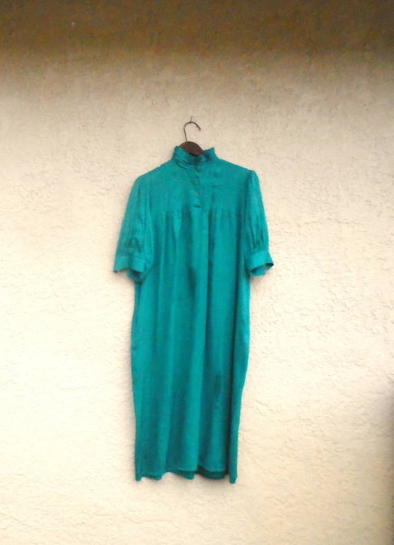 Vintage 80's SILK loose fit balloon sleeve Dress