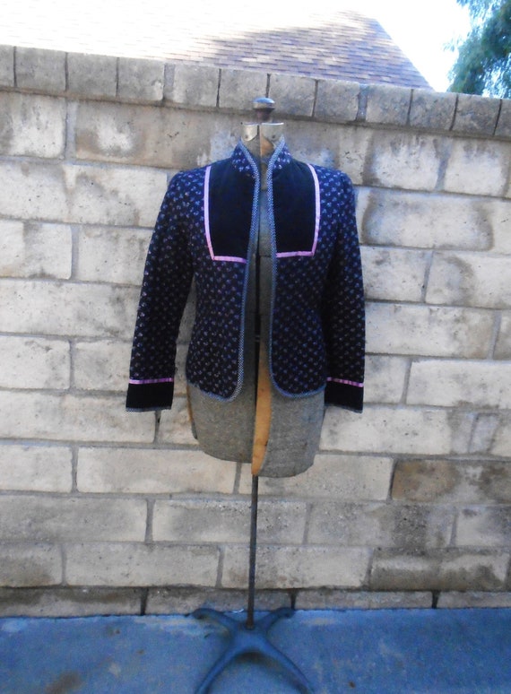 Vintage retro 70's Quilted calico Jacket