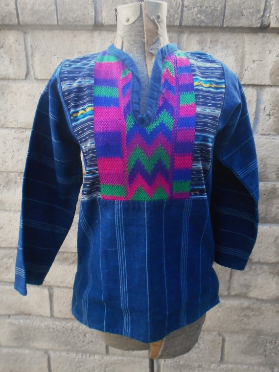 Vintage embroidered woven cotton Guatemalan Top - image 2