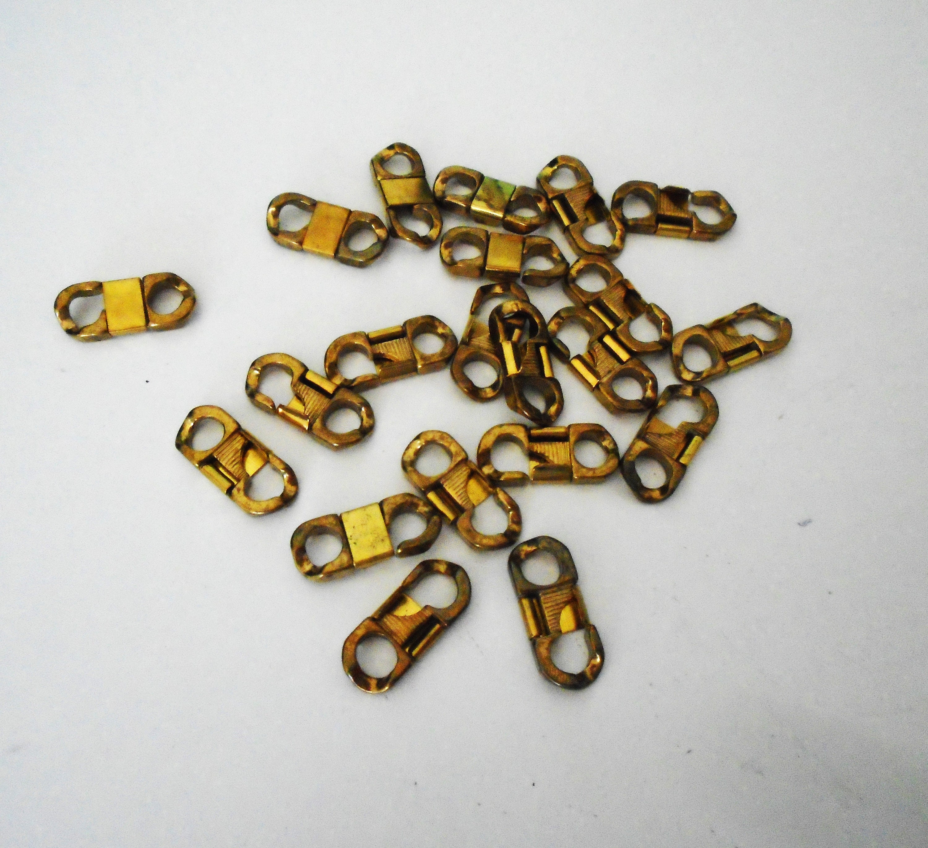 CS-019-OP / 6 Pcs for 1 Strand Fold Over Box Clasp Brass for Bracelet, 6  Sets 6 Buckles and 12 Square Rings, Choose Color / 6x18mm -  Finland