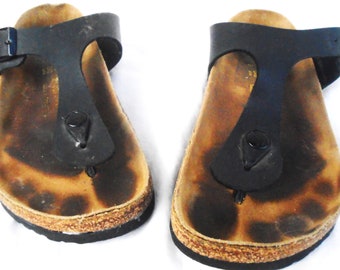 ON SALE..........Black Gizeh style Birkenstock Sandals