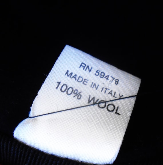 Vintage black wool wide brim Hat with chin strap - image 2