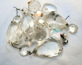 Vintage clear glass Pendant Lot