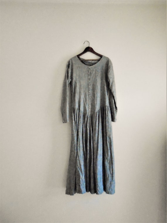Vintage drop waist grey made in Ecuador cotton Fall Dress | Etsy