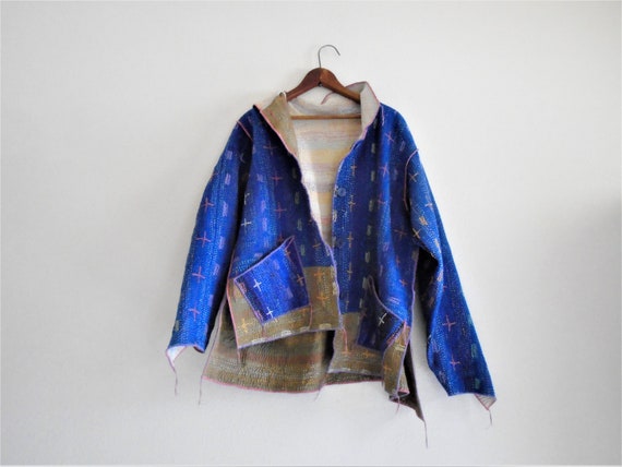 Vintage Art to Wear reversible colorful embroidere