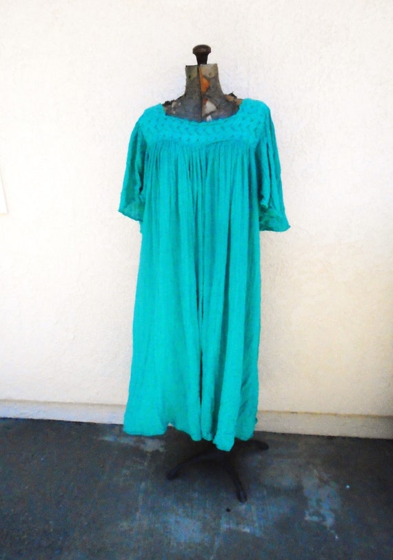 Vintage green Grecian gauze tent style Dress