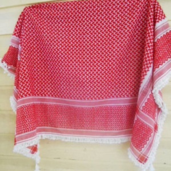 Vintage Embroidered red and white Table Cloth