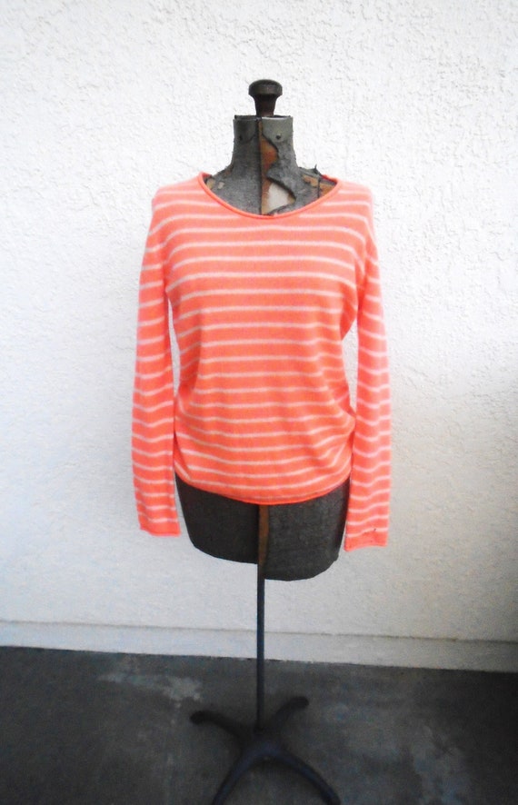 Vintage horizontal striped Cashmere pullover swea… - image 1