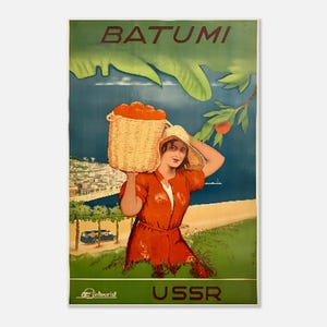 Vintage USSR Travel Poster – Archival Quality Retro Art Print, Museum-Grade Matte Paper, 1930s Design