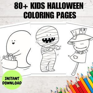 80+ Halloween-kleurplaten voor kinderen pdf | Spookachtig en schattig afdrukbaar boek | Leuke oktoberactiviteit voor peuters, kleuterschool, klaslokaal