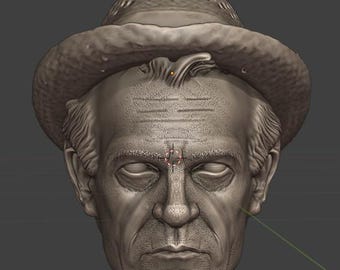 Kolchak The Night Stalker Carl Kolchack (plus camera and tape recorder) custom headsculpt