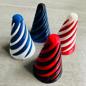 Set of 4 Mini Vortex Spinners * Fidget Toy * Cone Spiral * 3D Printed * Mix and Match Colors