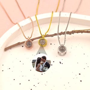 Personalized Photo Projection Necklace • Custom Picture Necklace • Silver Necklace • Gift for Her