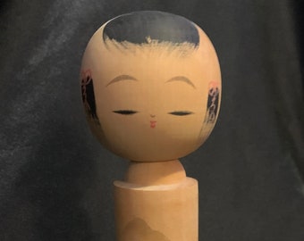 Vintage Japanese Kokeshi Wooden Doll Signed
