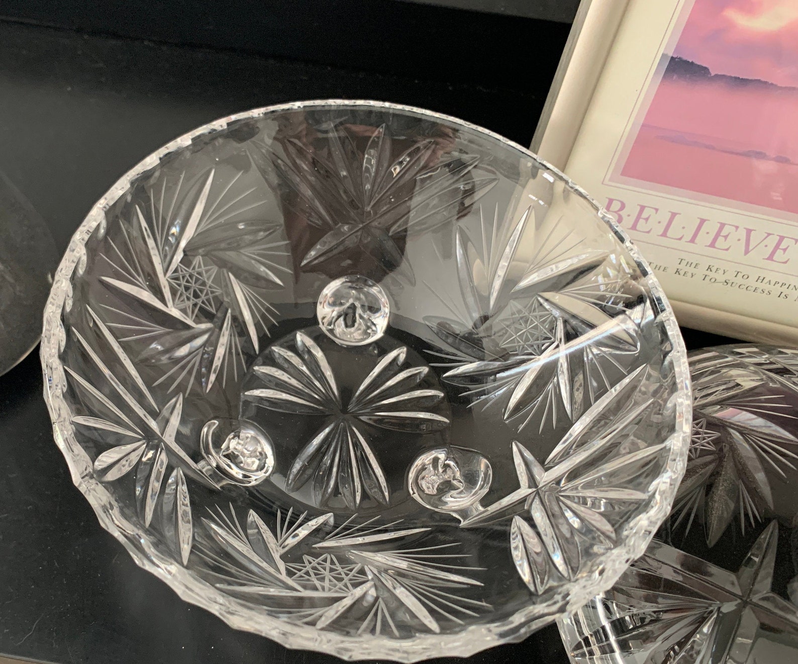 Vintage 24 Lead Crystal Candy Dish with Lid Made in Etsy