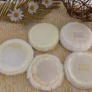 Vintage Round Body Powder Dusting Puffs - Replacement Parts