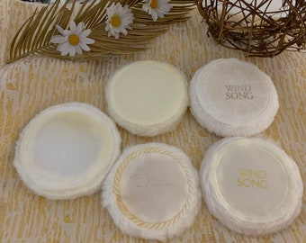 Vintage Round Body Powder Dusting Puffs - Replacement Parts