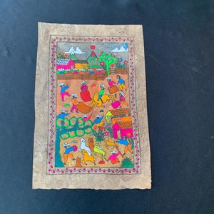 Amate Bark Paper Vintage Painting Handmade Mexican Painting Wall Art