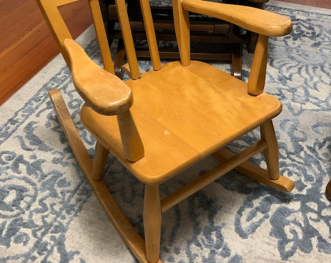 Toddler Wood Rocking Chair With Music Box Circa 1950 Etsy
