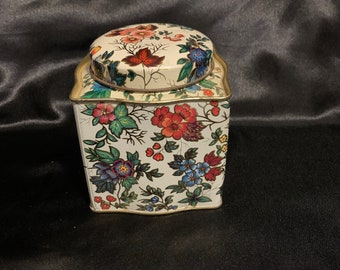 Boîte florale vintage Daher fabriquée en Angleterre