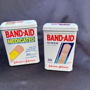 Vintage Band-Aid Bandage Tin 1980 Metal Tin Advertising Containers