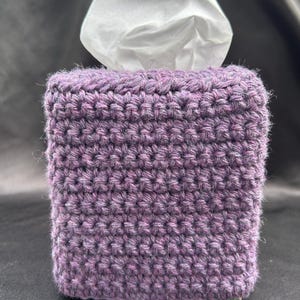 Redbirds Crocheted Purple Square Tissue Box Cover  - New with FREE SHIPPING