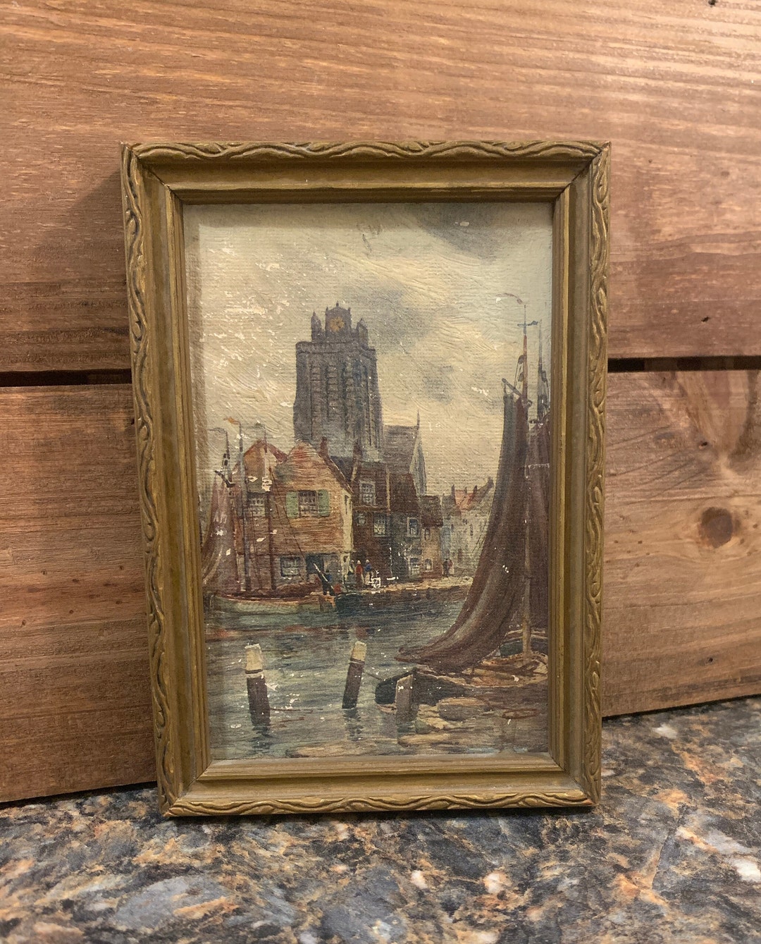 Vintage Antique Framed Wall Art Lithograph Painting Made in - Etsy