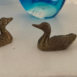 Vintage Miniature Brass Duck Made in India Set of Three