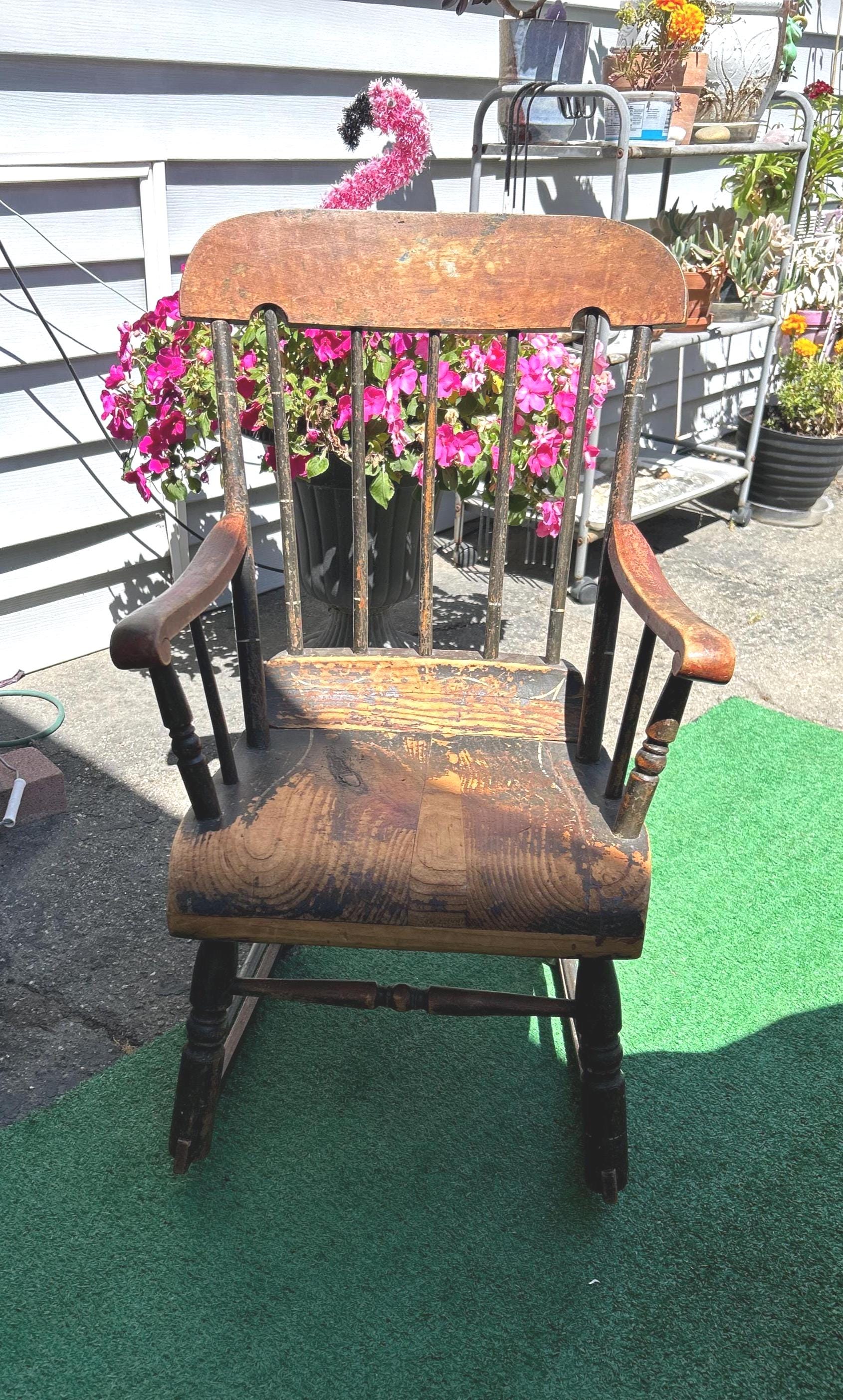 ロッキングチェア アンティーク アンティーク 19 世紀ボストン ロッキングチェア 木製 子供用