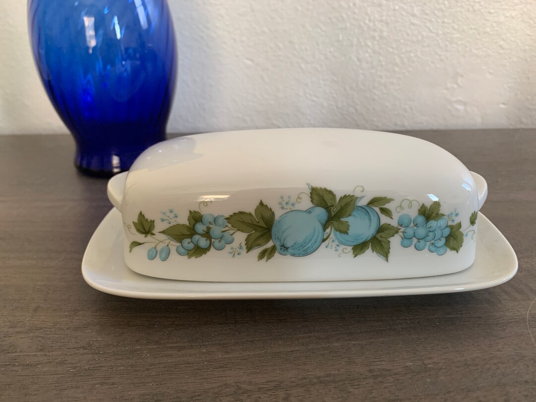 Vintage Noritake Butter Dish Pattern Blue Orchard Japan Etsy