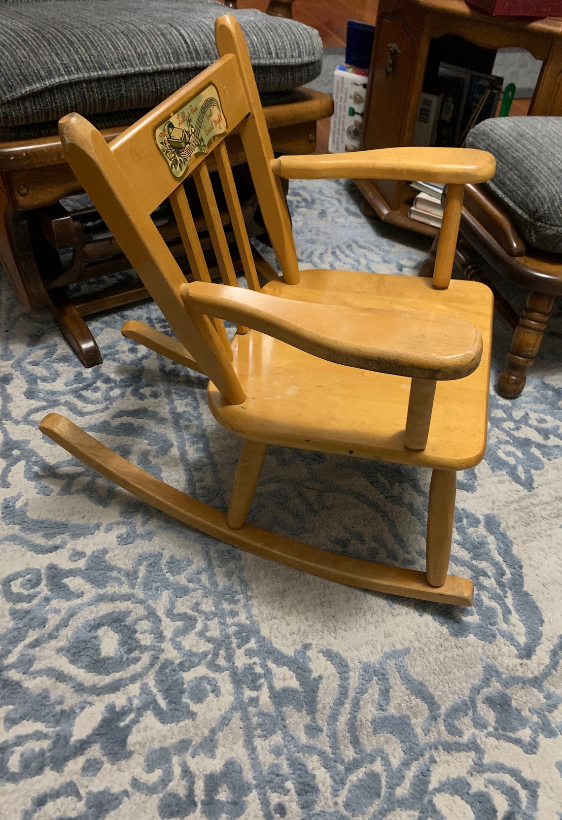 Toddler Wood Rocking Chair with Music Box Circa 1950 Etsy