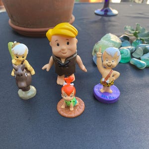 Flintstones Small Dated PVC Figurines Lot of Four Fred Flintstone