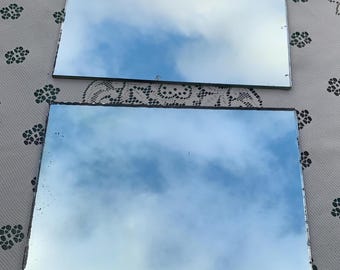 Antique Mirror Old Thick 9 x 12 By Schussler Bros San Francisco ca Replacement Parts