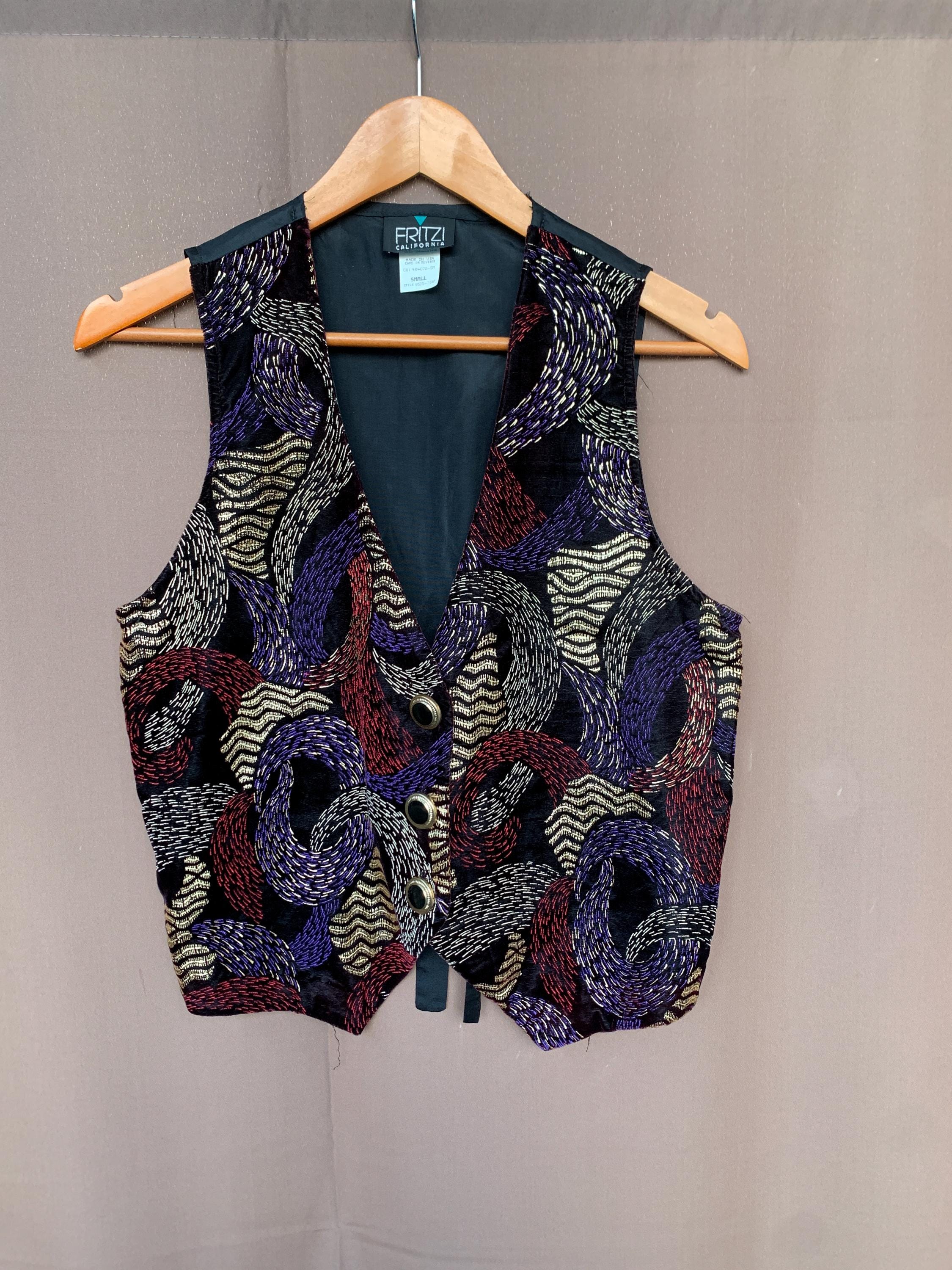 60s Velvet Vest - Etsy