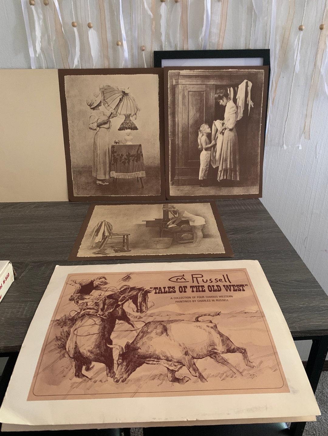 Vintage CM Russell Prints "tales of the Old West" Ready to Be Framed