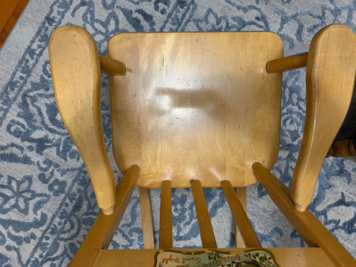 Toddler Wood Rocking Chair with Music Box Circa 1950 Etsy