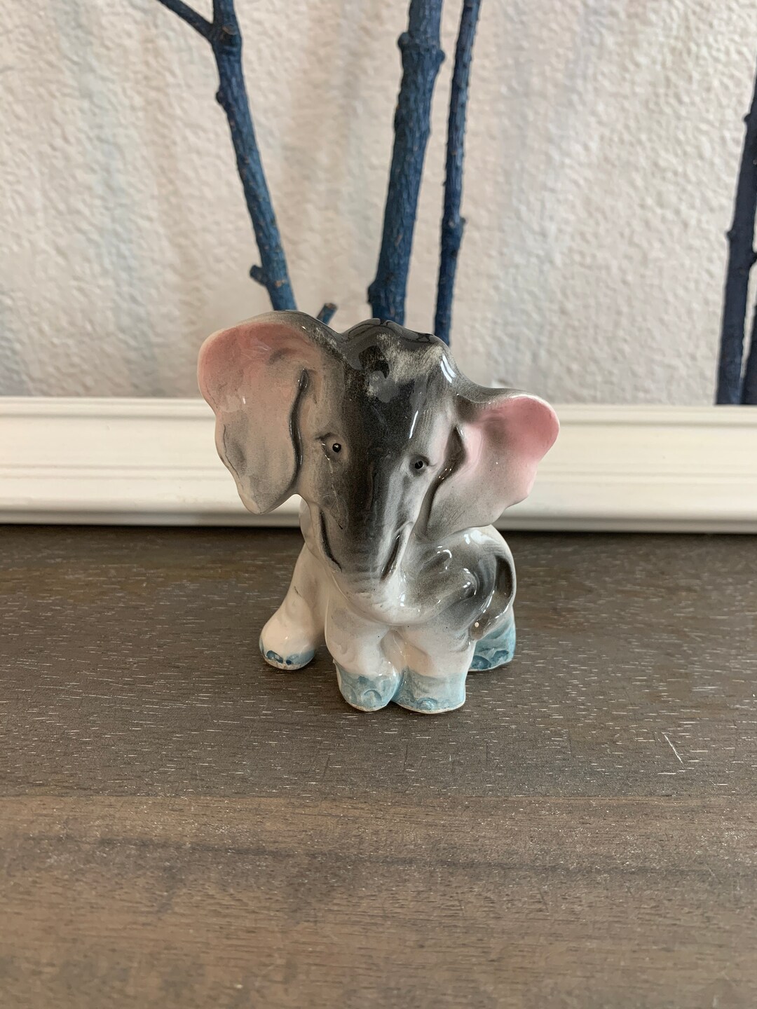 Vintage Porcelain Elephant Figurine Japan Etsy